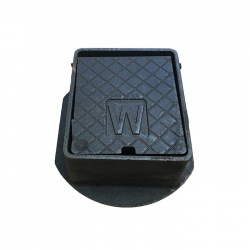 Cast Iron Surface Box Badged 'W' 152mm x 127mm x 75mm Deep