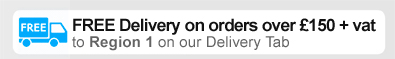 FREE DELIVERY on orders over £150 + vat to Region 1 on our Delivery Tab