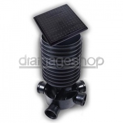 320mm Manhole Chamber (5 inlet) + 1 x 400mm high riser + 1 x 320mm 35kn Square Cover