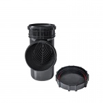 110mm Downpipe Debris Strainer/Leaf Guard - Black
